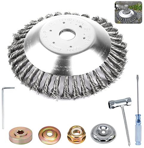 Cepillo profesional para desbrozadora, recortador de malas hierbas para jardín, cepillo de acero y alambre para desbrozadora