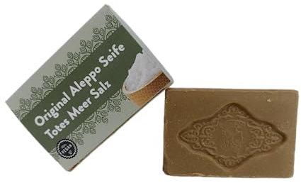 myAMAZE® ORIGINAL Aleppo Seife Totes Meer Salz| 100g | Naturseife/Handseife/Duschseife/Haarseife | Vegan | Plastikfrei | Handmade | traditionelle Herstellung |