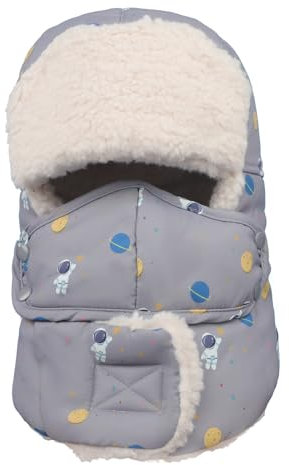 YJZQ Chapka Enfant pour Hiver Enfant Cagoule Chaud Couvre 360° Noël Chapeau Hiver Fille Garçon 5-12 Ans Bonnet de Ski Épais Thermique pour Cyclisme Visage Caps Coupe-Vent Polaire Cache Cou Gris