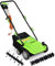 COSTWAY Escarificador Eléctrico 2 en 1, Aireador de Césped con Cable de 12 Amperios, Capacidad de Bolsa 30L, Desmalezador Ajustable de 3 Posiciones y 2 Cuchillas Extraíbles (40L, Verde)