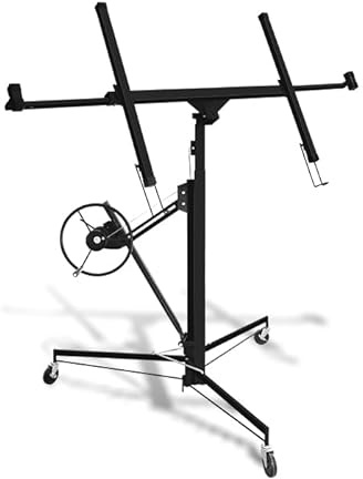 Ollewiellan Lève-plaque XXL jusqu'à 68 kg maximum pour plaques de plâtre de 140 à 350 cm - Hauteur de travail réglable en hauteur - Largeur du bras de charge maximale : 290 cm - Ajustement facile -