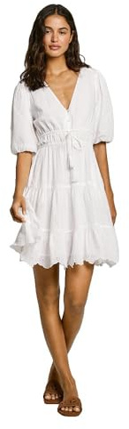 Pepe Jeans Day Robe, Blanc (Mousse Blanche), L Femme