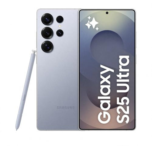 Samsung Galaxy S25 Ultra AI Smartphone, Galaxy AI, 12GB Memory, 512GB Storage, 200MP Camera, S Pen Included, Titanium Silverblue, 3 Year Manufacturer Extended Warranty (UK Version)