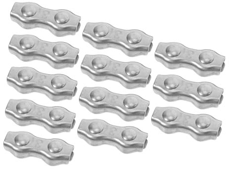 NIYANGLE Morsetto Per Fune in Acciaio Inossidabile 12 Pezzi Clip Per Cavi Resistenti Con Bullone a Doppia Piastra Adatti a Decorazioni Sollevamento E Fissaggio Sicuro