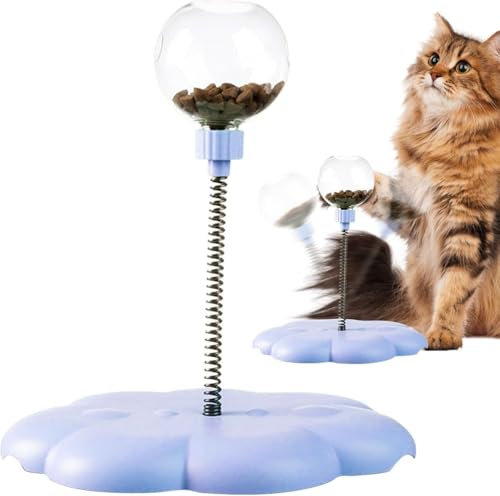 HYLRUNG New Upgraded Wackelndes Katzen Leckerli Spielzeug, Futterball für Hunde Interaktive Spielzeug, Intelligenzspielzeug zur Förderung Gesunder Essgewohnheiten, Blau