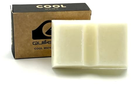 Quik silver Surf Wax Cool Water – Premium Traction Surfboard Wax for 14°C–19°C / 57°F–66°F – Long-Lasting Grip for Cool Water Surfing