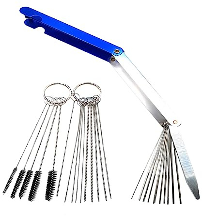 SOPOTUTU Kit Strumenti Pulizia Carburatore in Acciaio Inox 3 Pezzi Spazzole a Spirale per Motori a Getto Piccoli, Detergente Corpo Farfallato per Officina e Garage Privato