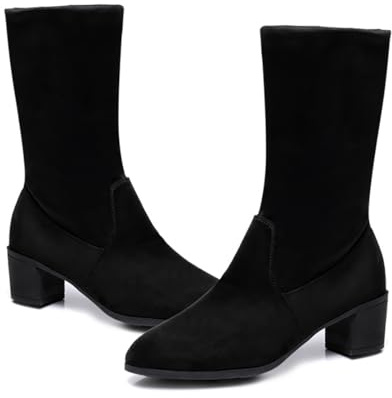 Stivali da Ballo Latino Americano Donna Casual Comodi Scarpe da Dance Jazz Stivalette Tacco Senza Lacci Salsa 5cm Heels