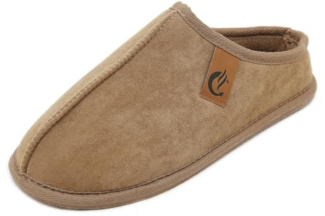 Meik Mangni Pantofole da Uomo Donna Invernali con Memory Foam Ciabatte da Casa Calde e Comode Scarpe di Cotone Antiscivolo Morbide Interno a Esterno Slipper Beige 36EU