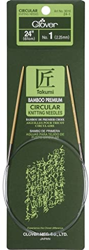 Clover 3016/24 Takumi Bamboo Circular 24-Inch Knitting Needles, Size 10.5