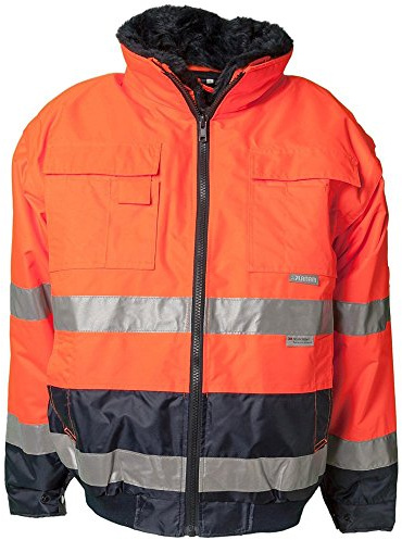 Planam 2046056 Warnschutz-Komfortjacke, Orange/Marine, Größe XL