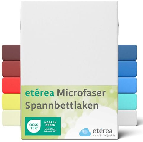 etérea Jersey Spannbettlaken 60x120-70x140 cm Weiss für 5-15 cm Steghöhe 100% Microfaser - Oekotex Bettbezug Matratzen Bezug - Bettlaken 60x120cm - 70x140cm White