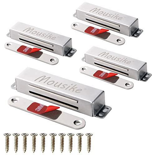 Mousike Magnetic Door Catch Heavy Duty 40KG Stainless Steel Door Magnets with Strong Magnetic for Kitchen Cupboard Wardrobe Closet Cabinet Door Latch