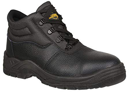 Iron Mountain Unisex Workwear Steel Toecap & Midsole S3 SRC Leather Safety Ankle Boot, Black, UK 8 / EU 42