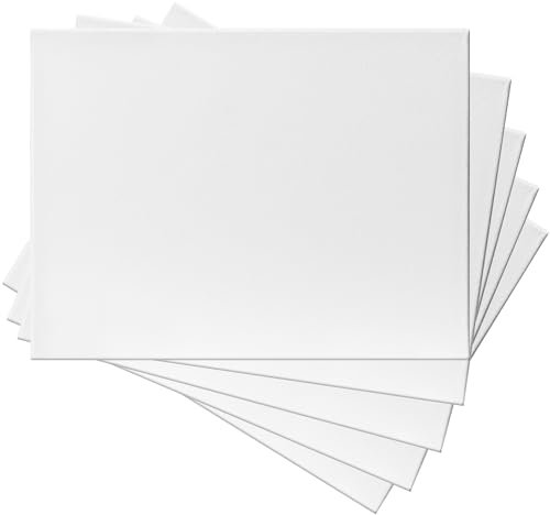 H&S Blanko Leinwände für Acrylfarben und Aquarell - 5er Canvas Set - Weiße Baumwoll Leinwand auf Keilrahmen aus Stabilem Kiefernholz zum Bemalen - 30x40 cm