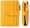HKCLUF Portefeuille Femme Cuir, RFID Blocage Porte Monnaie Court Porte-Cartes Femmes Zippé Portefeuilles(A02-Jaune)