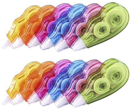 VEGCOO 12 Pcs Correction Tape, Mini Blanc Correcteur pour Fournitures Scolaires et de Bureau