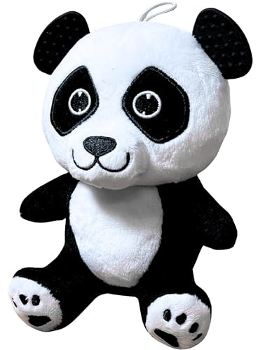 Gummee Pandee Peluche per la Dentizione del Bambino con Orecchie da Massaggiagengive in Silicone Aiuta a Massaggiare le Gengive Minuscole e Stimola la Vista Giocattolo Sensoriale per Neonati Morbido