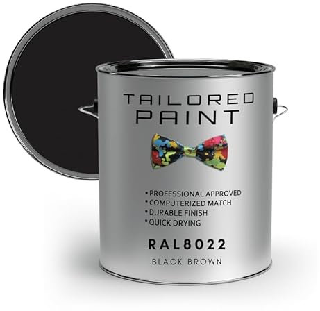 Tailored Paint uPVC Window & Door 1K Paint Brush or Spray On - Matt Finish - RAL8022, Black Brown - 250ml Tin