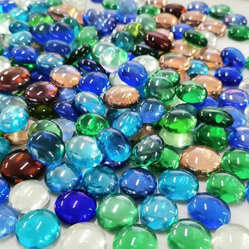 FIVAVA Muggelsteine, 900 g Glasnuggets Bunt, 200 Stück Muggelsteine Bunt Kinder, Mosaiksteine Glas, Dekosteine, Glasnuggets Bunt, Spielsteine, Basteln Etc