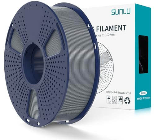 SUNLU PLA+2.0 Filament 1.75mm, Upgrade PLA Plus 3D Drucker Filament, Stärker und robuster, High Speed PLA+ Filament, Maßgenauigkeit +/-0,02mm, 1KG 3D Druck PLA+ Filament, Grau