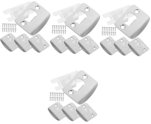 DIYEAH 16ensembles Plaques De Gâche Renforcées Acier pour Vis Et Sécurisé Accessoire De Serrure pour Meubles Et