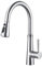 iVIGA Rubinetto da cucina estraibile ad alta pressione in acciaio inox girevole a 360°, rubinetto da cucina con 2 tipi di getto d'acqua, cromato