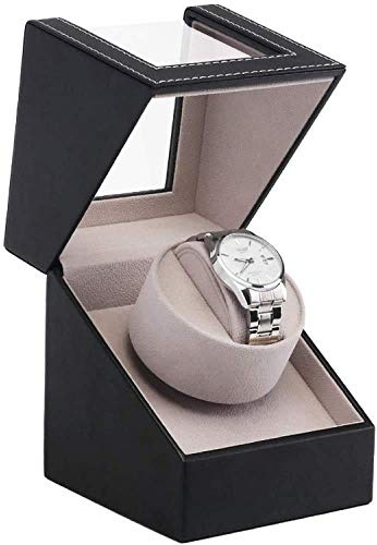 YJYJY Caja enrolladora de Relojes automática Caja enrolladora de Relojes para Relojes automáticos Estuche a Prueba de Polvo de Cuero Estuche enrollador de Relojes Individual Estuche Elegante de Cuero