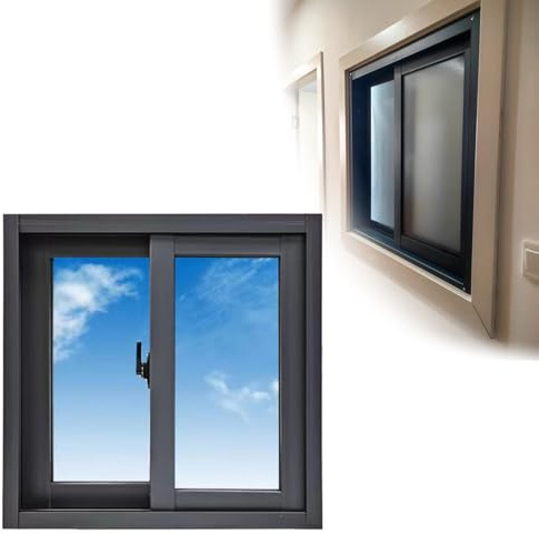 EXCLURA Finestra Finestra Scorrevole Orizzontale per Corridoio Interno, Finestre per Casa 40 45 55 60 70 75 80 85 90 100 120 Cm, Finestra Seminterrata in Vetro con Zanzariera(22x16in/55x40cm)