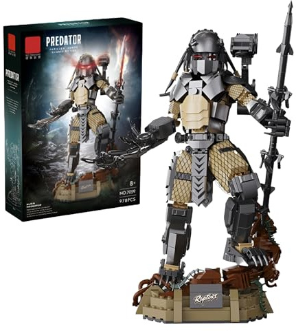 Fuleying Alien Warrior Building Set for Adults, 978 Pieces Predator Building Bricks Kit, Xenomorph Horror Action Figure Model Toy, Gift for Adults Kids Aged 8+