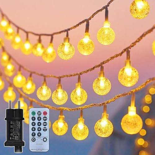 taiyongkang Guirnalda Luces 25m 200 LED en Bolas, 8 Modos con Enchufe, Luces Decorativas para Interior y Navidad, Guirnalda Luces Exterior Impermeable IP44 para Jardín, Balcón y Eventos