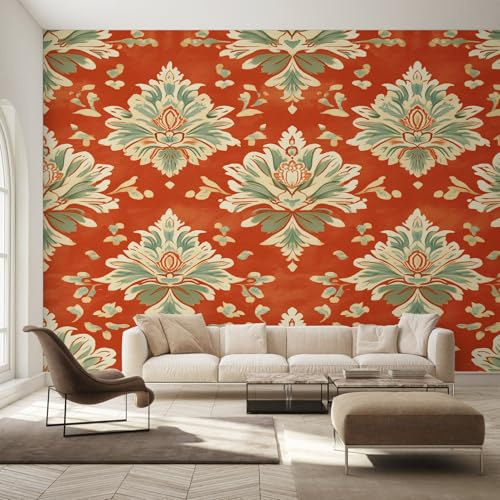 Genérico Papel Pintado Damasco Barroco, Papel Pintado Pared Floral Étnico de Decorativos del Hogar, para Salon Dormitorio Decoracion Pared, 300x210cm D&O116
