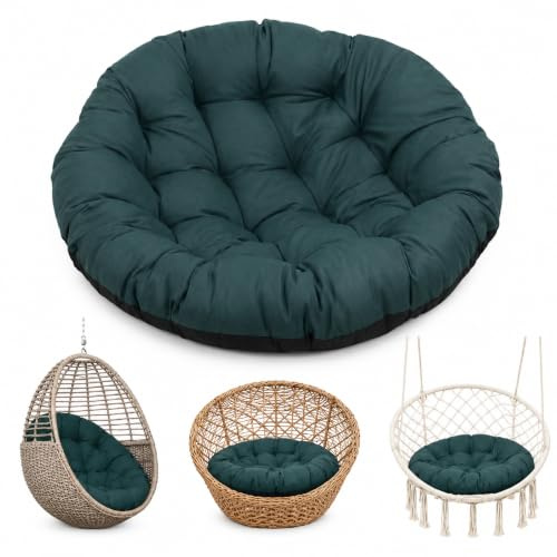 Coussin pour fauteuil suspendu, 60 x 60 cm - Coussin rond pour fauteuil suspendu, coussin pour fauteuil suspendu, coussin pour chaise à bascule, coussin de siège pliable pour extérieur, coussin de sol