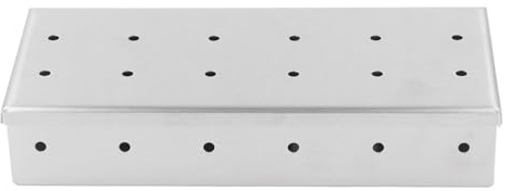 MasYosh Caja para Ahumar de Acero Inoxidable, Caja para Ahumar con Astillas de Madera de Alta Resistencia, para Barbacoa para Asar, Pícnics Al Aire Libre, Acero Inoxidable