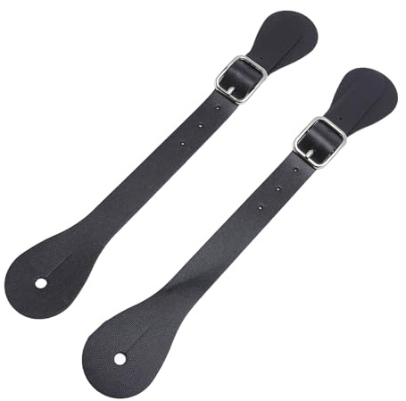 Wakects Par Sporrremmar Syntetiskt Nappaläder Sporrhållare 22 Cm Justerbar Strassdesign Säker Passform för Cowboystövlar Western Ridning Ridsport Män Kvinnor