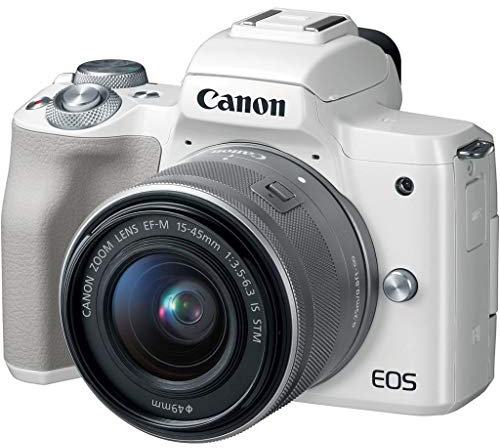 Canon EOS M50 Appareil Photo Hybride + EF-M 15-45 mm F/3.5-6.3 STM - Blanc