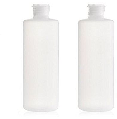 2PCS Empty Refillable Plastic Clear Soft Tube Squeeze Bottle Jars with Flip Cover Cosmetic Makeup Packing Storage Holder Containers for Toner Lotion Shower Gel Shampoo (200ml/7oz)