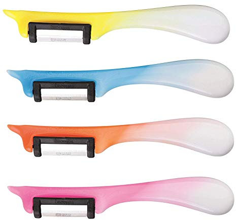 NEUSTANLO | Sparschäler PeelStar | farblich sortiert | 3er Pack | Edelstahl | für Links- und Rechtshänder | Made in Solingen | ideal auch als Spargelschäler