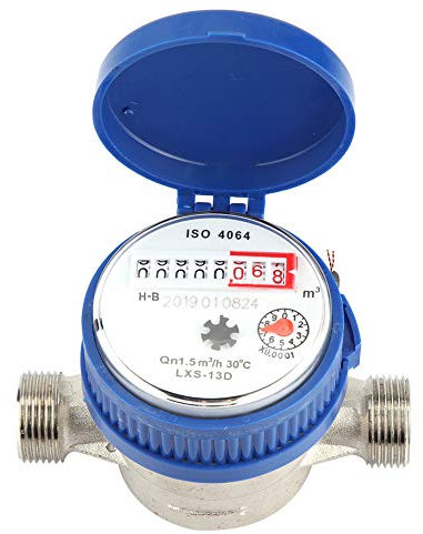 Wakects Medidor de Agua fría de 15 mm 1/2 Pulgada, medidor de Flujo de Agua para Uso doméstico y jardín