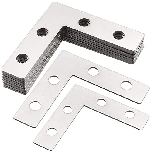 Piastra Angolare in Acciaio Inox Staffe Piatte e Forma di L Staffa ad Angolo Piatto Piastre di Giunzione Staffa ad Angolo Retto in Acciaio Inossidabile 20 Pezzi per Riparare Mobili Fissi in Legno Ecc
