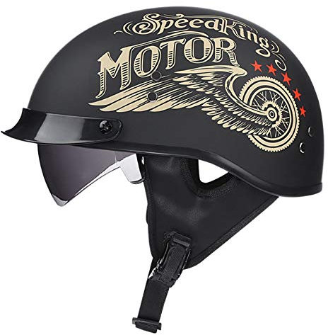 GAOZHE Casque Jet - Casque Jet Urbain - Casque Moto et Scooter Compact Casque Jet Casque,Moto Demi-Coquille pour Hommes et Femmes, Coussinets lavables, Fermeture Rapide