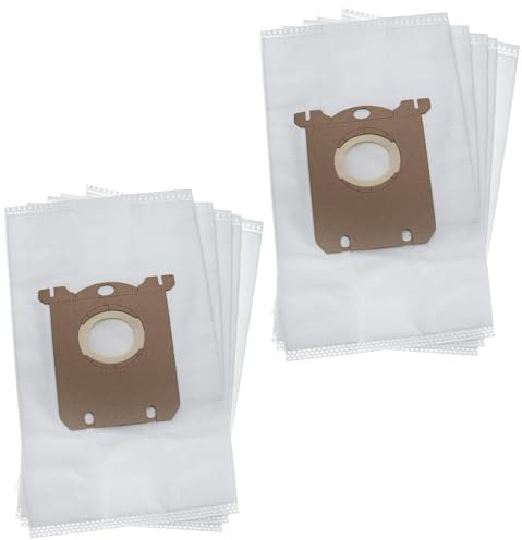 vhbw 10x Bolsa aspiradora compatible con Philips Expression FC 8600-8649, HR 8300-8349 aspiradora - vellón micro, 28,6 cm x 17 cm, blanco