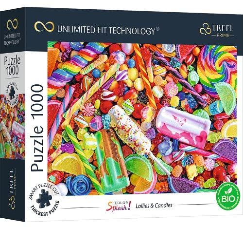 Trefl 10701 1000 Elements, The Thickest Cardboard, Organic, Lollipops, Sweets, Ice Cream, Rainbow Puzzle, Entertainment for Adults and Children from 12 Years, Puzzle Colour Splash: Lollies & Candies