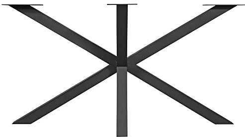 Tischgestell Spider Tischbeine Kreuzgestell 140x70x72h cm (Schwarz) Tischkufen Stahl Metall Esstisch Schreibtisch Konferenztisch Metall, DIY, einfache Montage
