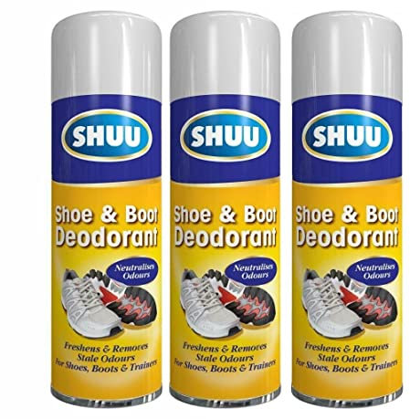 3 x 250ML Shoe & Boot Deodorant Spray Smell Remover for Foot Neutralizes Odor