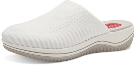 Jana Women's Mules with Thick Sole Vegan, White, 7 Women