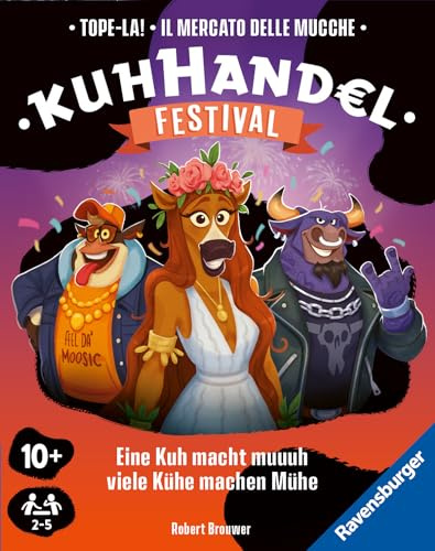 Ravensburger Spiele 22471 - Kuhhandel-Festival - brädspel för 2-5 spelare, kortspel med kor från 10 år och äldre, auktionsspel, auktionsspel