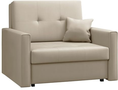 Mirjan24 Sofa Viva Bis I mit Schlaffunktion, Schlafsofa, einsitzer Polstersofa mit Bettkasten, Bettsofa inkl. Kissen, Farbauswahl, Wohnlandschaft (Manila 02)