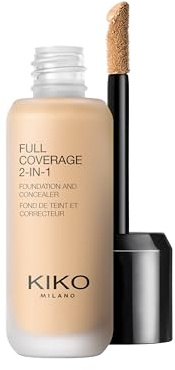 KIKO Milano Full Coverage 2-in-1 Foundation & Concealer 06 - WB 15, Fondotinta E Correttore 2 In 1, Elevata Coprenza