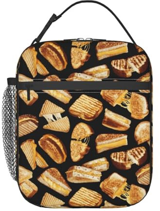 XDVPALNE Sándwiches de queso asado, Bolsa de almuerzo duradera, bolsa más fresca reutilizable, bolsa de asas aislada para lonchera